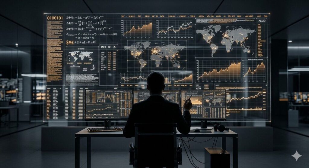 機関投資家も利用するブルームバーグを情報源として活用する方法を示した見出しイラスト