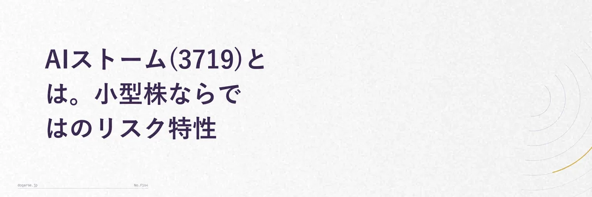 AIストーム(3719)とは。小型株ならではのリスク特性